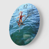 Funny Shark Will Octopus, Große Wanduhr (Winkel)