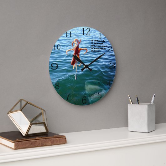 Funny Shark Will Octopus, Große Wanduhr (Büro)