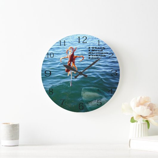 Funny Shark Will Octopus, Große Wanduhr (Zuhause)