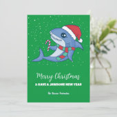 Funny Shark Winter Feiertag Frohe Weihnachten (Stehend Vorderseite)