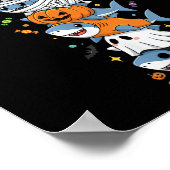 Funny Shark Witch Vampire Ghost Halloween Kids Men Poster (Ecke)