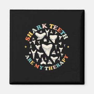 Funny Shark Zähne sind meine Therapie Tier Fossil  Magnet
