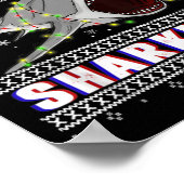 Funny Sharkmas Hai Ugly Weihnachtssüßer Poster (Ecke)