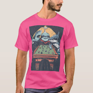 Funny Sharks spielen PoolRetro Vintager Pool Shark T-Shirt