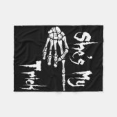 Funny She is My Trick Skeleton Halloween Easy Coup Fleecedecke (Vorderseite (Horizontal))