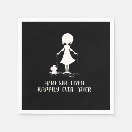 Funny she lebte glücklich je nach Hundelandschaft  Serviette (Vorderseite)