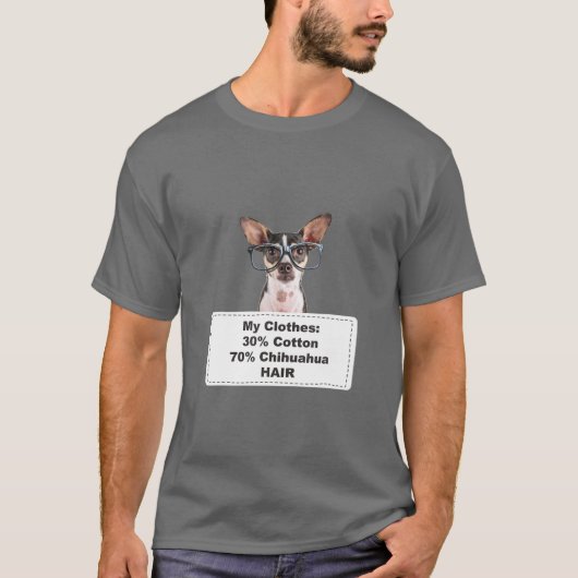 Funny Shedding Dog Chihuahua W Glasses T-Shirt (Vorderseite)