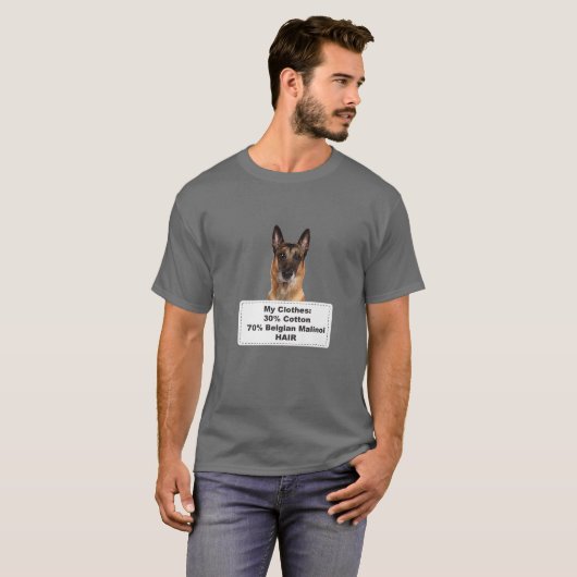 Funny Shedding Hund Belgisch Malinoi T-Shirt (Vorne ganz)