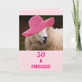 Funny Sheep 50 & Fabulous Geburtstag Karte
