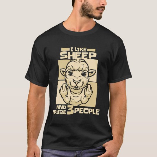 Funny Sheep and 3 People Lamm Farm Animal Bauer C T-Shirt (Vorderseite)