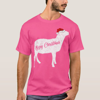 Funny Sheep Animal Lover Xmas Weihnachtsmannmütze  T-Shirt