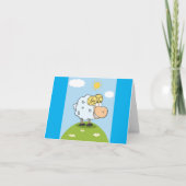 Funny Sheep auf einem Hügel Dankeskarte (Vorderseite)