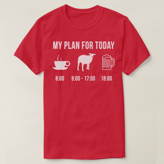 Funny Sheep Bauer mein Plan für heute T-Shirt (Design vorne)