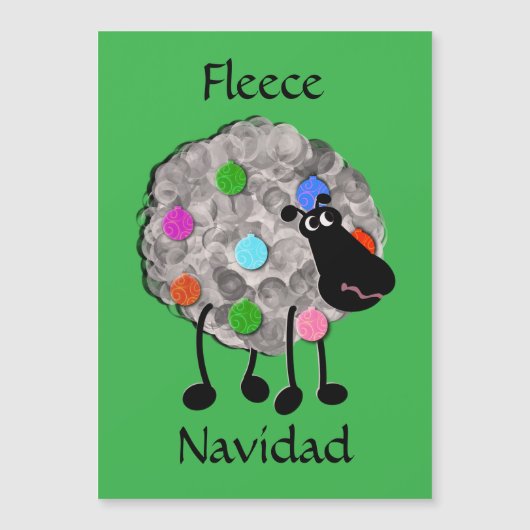 Funny Sheep Christmas 5" x 7" Magnetkarte (Vorderseite)