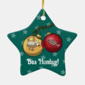 Funny Sheep Christmas Candy Baa Humbug Cartoon Keramik Ornament (Hinten)