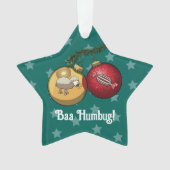 Funny Sheep Christmas Candy Baa Humbug Cartoon Ornament (Vorderseite)