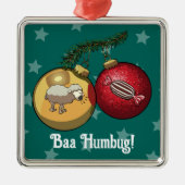 Funny Sheep Christmas Candy Baa Humbug Cartoon Ornament Aus Metall (Vorne)