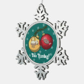 Funny Sheep Christmas Candy Baa Humbug Cartoon Schneeflocken Zinn-Ornament (Rechts)