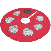 Funny Sheep Christmas Tree Skirt Polyester Weihnachtsbaumdecke (Schrägansicht)