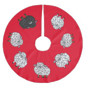 Funny Sheep Christmas Tree Skirt Polyester Weihnachtsbaumdecke (Vorderseite)