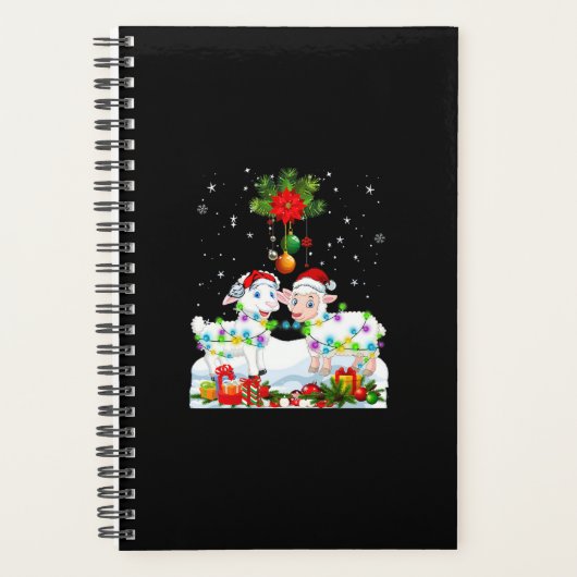 Funny Sheep Christmas Tree Xmas Animal Gift Planer (Vorderseite)
