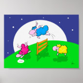 Funny Sheep Counting Poster (Vorne)
