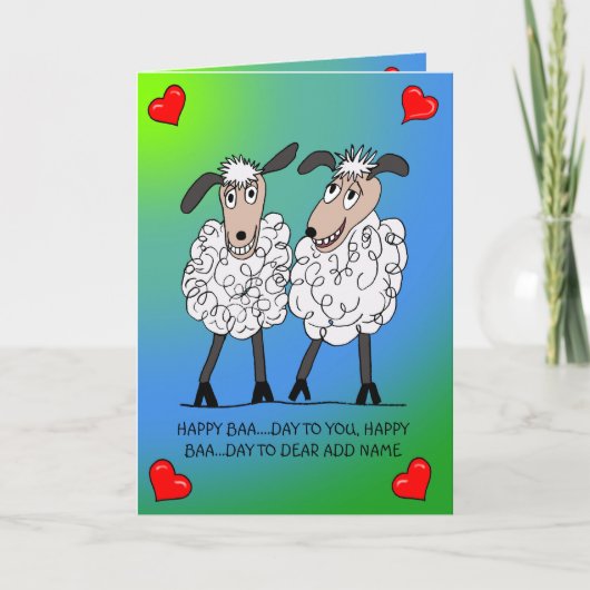 Funny sheep couple birthday card karte (Vorderseite)