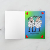 Funny sheep couple birthday card karte (Innenseite)