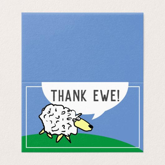Funny Sheep Design Danke Ewe Pub (Außenseite Aufgefaltet)