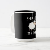 Funny Sheep Design für Bauer und Schafliebhaber Zweifarbige Tasse (Vorderseite Links)