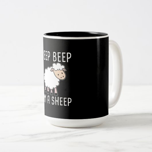 Funny Sheep Design für Bauer und Schafliebhaber Zweifarbige Tasse (VorderseiteRechts)