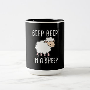 Funny Sheep Design für Bauer und Schafliebhaber Zweifarbige Tasse
