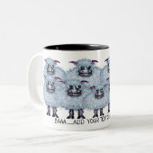 Funny Sheep Design Mug Zweifarbige Tasse (Vorderseite Links)