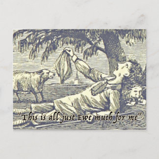 Funny Sheep Ewe Greetings Card Vintager Spaß Postkarte