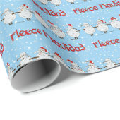 Funny Sheep Fleece Navidad Horizontal Geschenkwrap Geschenkpapier (Rolleneckpunkt)