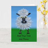 Funny Sheep - kann personilisiert werden Karte (Gelbe Blume)