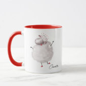 Funny Sheep Liebe Herz Personalisierter Name Tasse (Links)