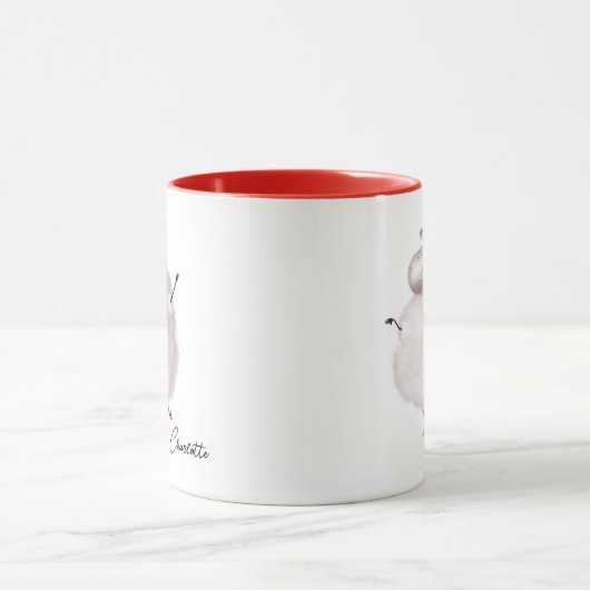 Funny Sheep Liebe Herz Personalisierter Name Tasse (Zentrum)