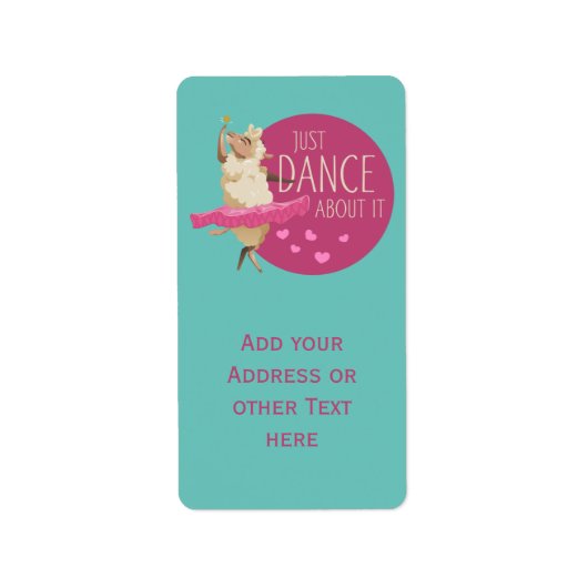 Funny Sheep Message - Dance about It 1 Adressaufkleber (Vorne)