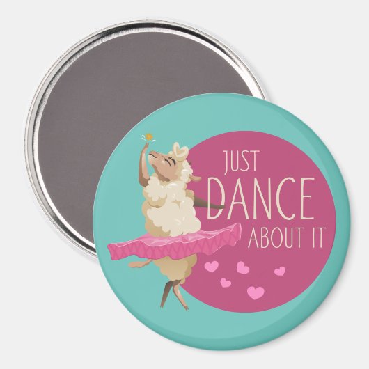Funny Sheep Message - Dance about It 1 Magnet (Vorderseite/Rückseite)