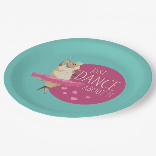 Funny Sheep Message - Dance about It 1 Pappteller (Schrägansicht)