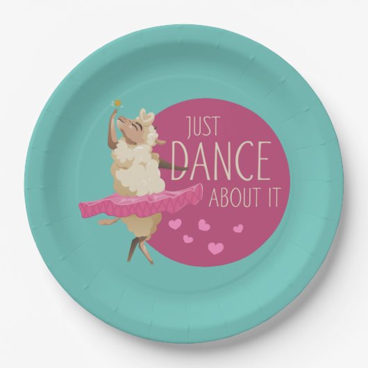 Funny Sheep Message - Dance about It 1 Pappteller (Vorderseite)