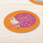 Funny Sheep Message - Just Dance About It 1 Runder Pappuntersetzer (Angewinkelt)
