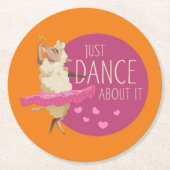 Funny Sheep Message - Just Dance About It 1 Runder Pappuntersetzer (Vorderseite)