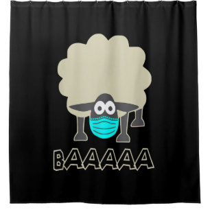Funny Sheep mit Gesichtsmaske Schafspende Duschvorhang
