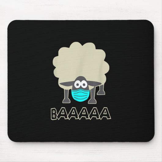 Funny Sheep mit Gesichtsmaske | Schafspende Mousepad (Vorne)