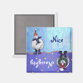 Funny Sheep Naughty Nice Holiday Magnet (Vorderseite/Rückseite)