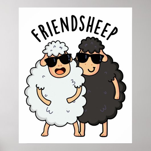Funny Sheep Pun Poster (Vorne)