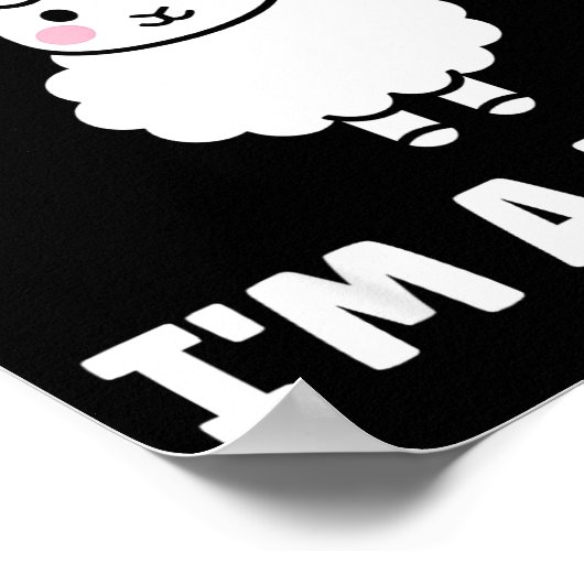 Funny Sheep Quote Baaah I'm A Lamb  Poster (Ecke)