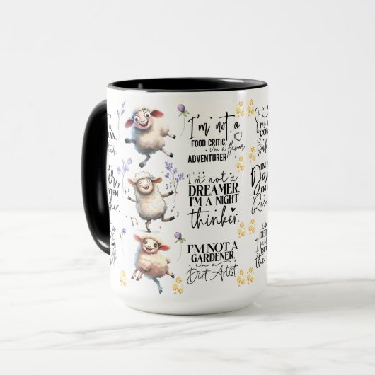 Funny Sheep Quotes Tasse (Vorderseite Links)